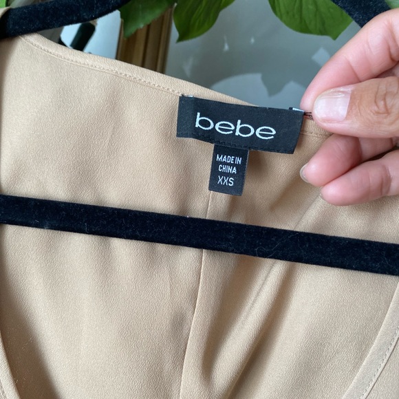 XXS Bebe beige dress with slip - Picture 3 of 5